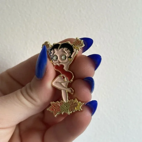 Betty Boop Autumn Leaves Mystery Pin - Standing with Leaf BoxLunch Exclusive - Picture 3 of 6